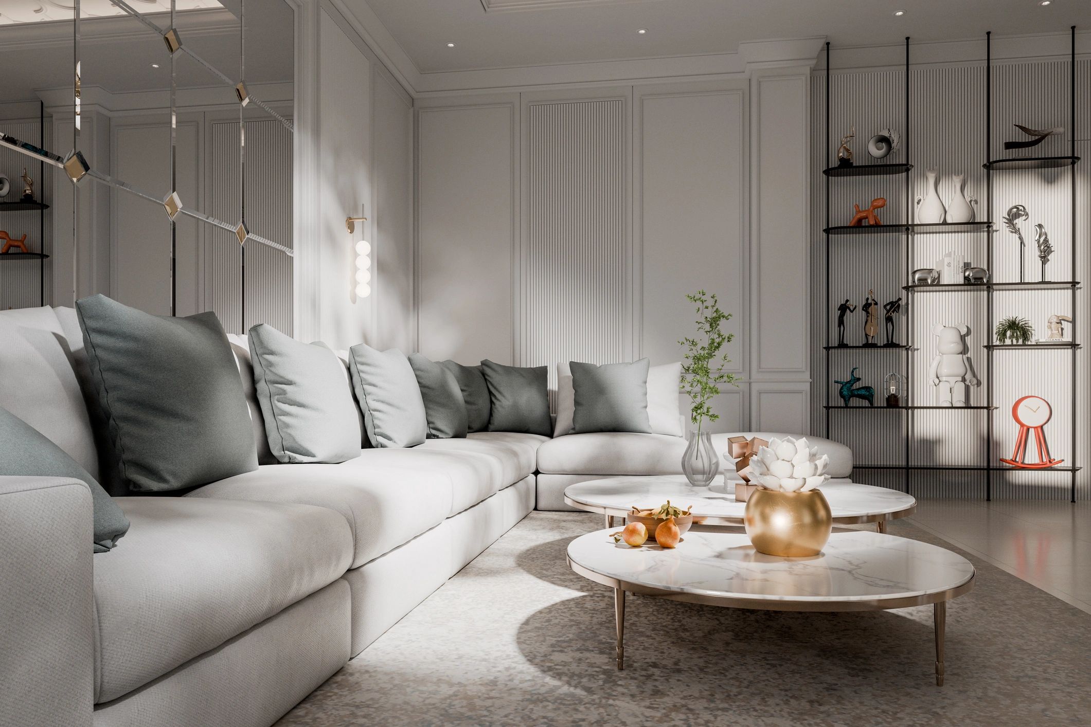 Elegant carpet showroom interior