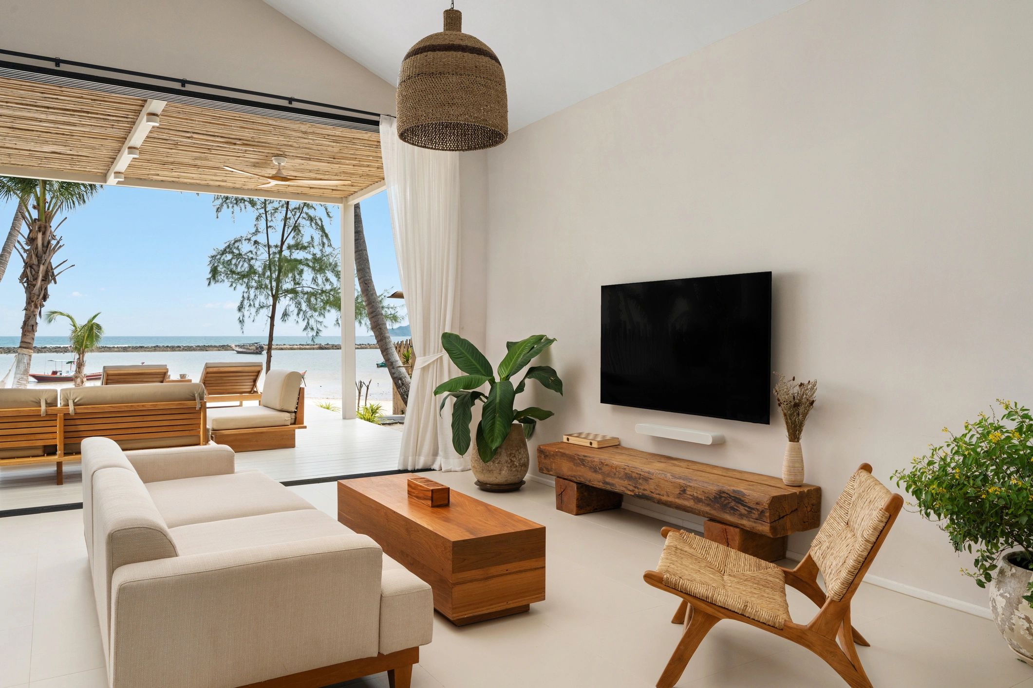 Modern commercial-style interior with premium flooring